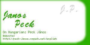 janos peck business card